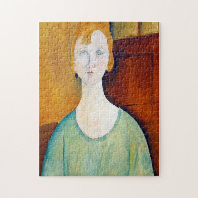 Quebra-cabeça Menina em uma blusa verde, Modigliani (Vertical)