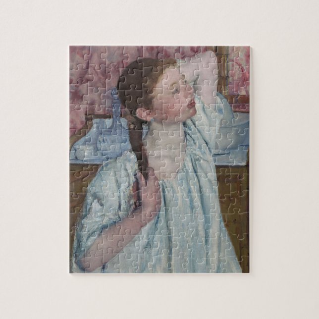 Quebra-cabeça Menina que arranja seu cabelo, 1886 (óleo em (Vertical)