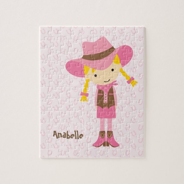 Quebra-cabeça Menina Rosa {loira} (Vertical)