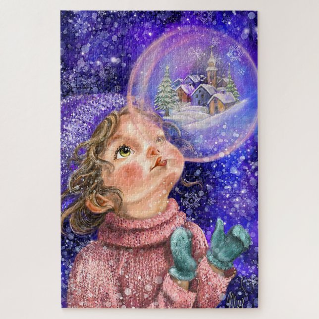 Quebra-cabeça Menina Sonhadora Fofa Puzzle (Vertical)