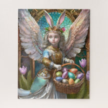 Menina Vestindo roupa de anjo na Páscoa