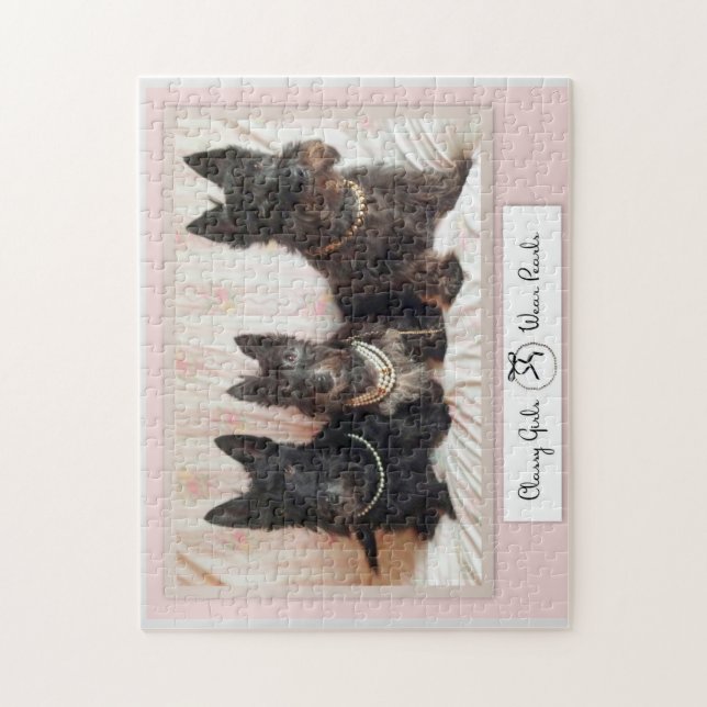 Quebra-cabeça Meninas Elegantes Usam Puzzle de Pérolas (Vertical)