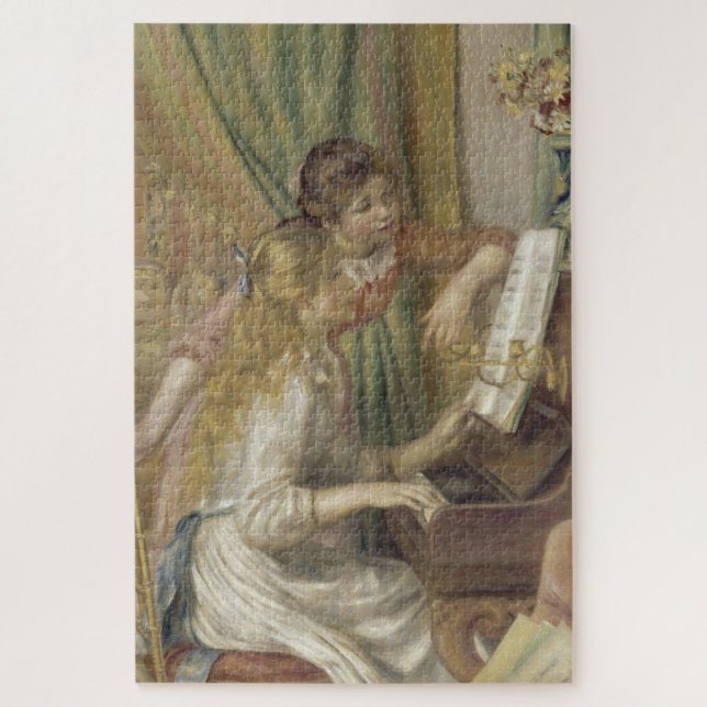 Quebra-cabeça Meninas no Impressionista Piano Renoir (Vertical)