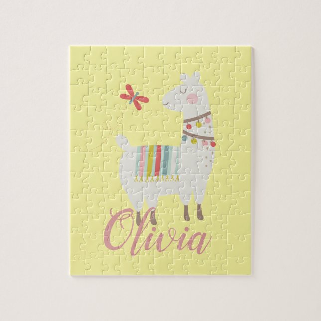 Quebra-cabeça Meninos Cute Llama Personalizados (Vertical)