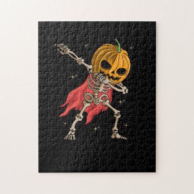 Quebra-cabeça Meninos Halloween Meninos Dabbing Skeleton Assusta (Vertical)