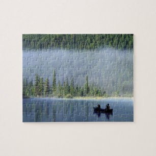 Quebra-cabeça Meninos pescando no Lago Waterfowl, Banff Nacional