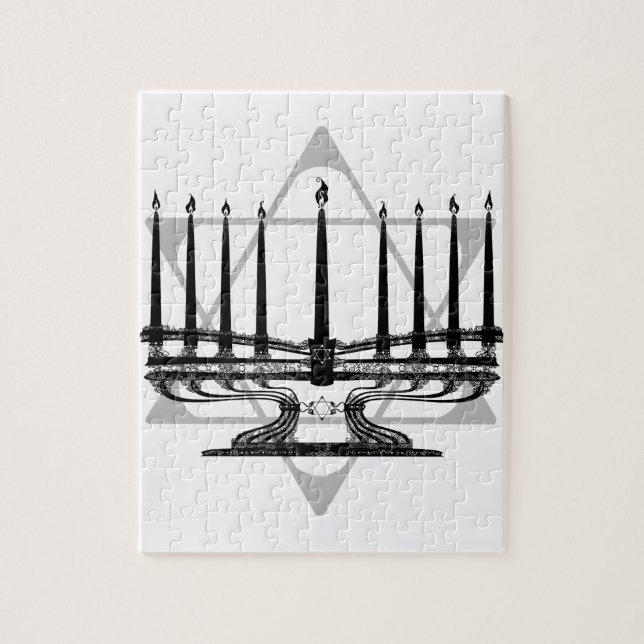 Quebra-cabeça Menorah e estrela (Vertical)
