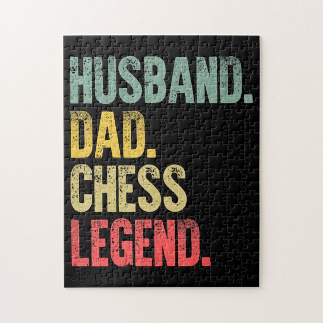 Quebra-cabeça Mens Engraçado Presente Marido Pai Legenda de Xadr (Vertical)