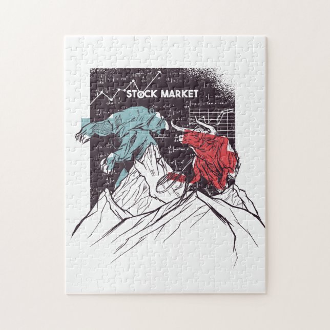 Quebra-cabeça Mercado de ações: Bull, Bear Trading (Vertical)