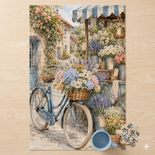 Quebra-cabeça Mercado de Flores Bloomcore Bicicleta (Bloomcore Flower Market Bicycle Jigsaw Puzzle)