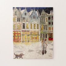 Mercado de Natal Bélgica Aquarela com inspiração r