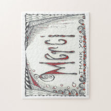 "Merci - obrigado" a serra de vaivém 8x10 ou 11x14