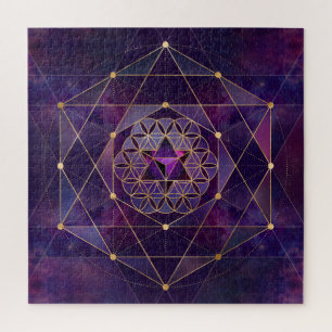 Quebra-cabeça Merkabah em flor da vida - Geometria Sagrada