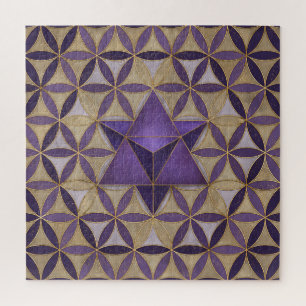 Quebra-cabeça Merkabah sobre a Flor do padrão de vida