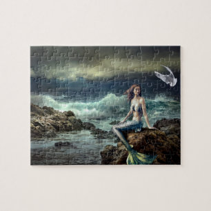 Quebra-cabeça Mermaid Fantasy Ocean Seascape Waves Beach