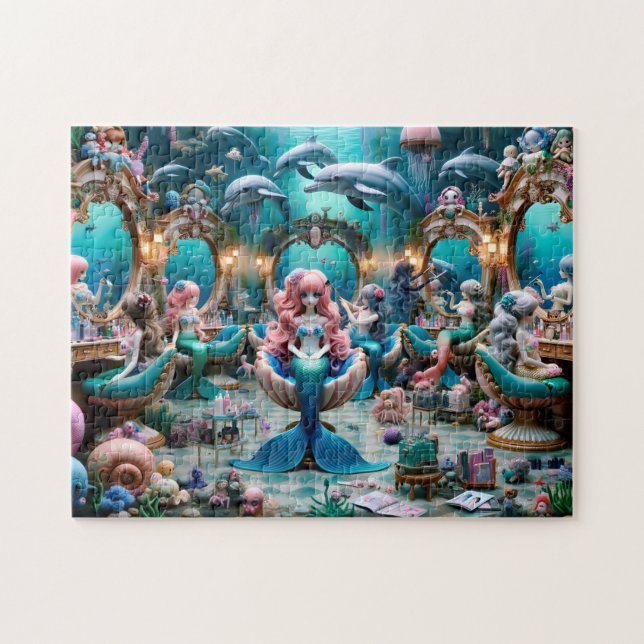 Quebra-cabeça Mermaid Salon Day Undersea Elegance Ocean Gift (Horizontal)