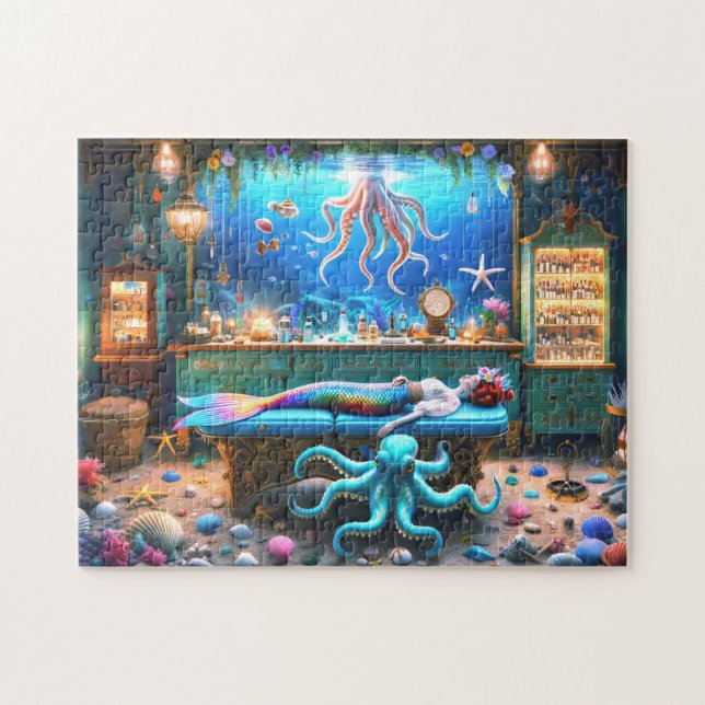 Quebra-cabeça Mermaid Spa Day Marine Retreat Relaxation Gift (Horizontal)