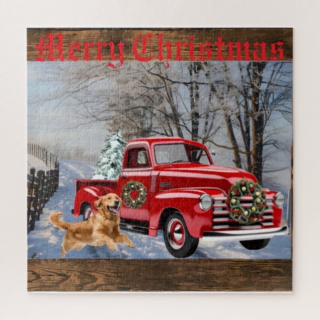 Quebra-cabeça Merry Christmas Country Farm Scene Holiday Puzzle (Vertical)