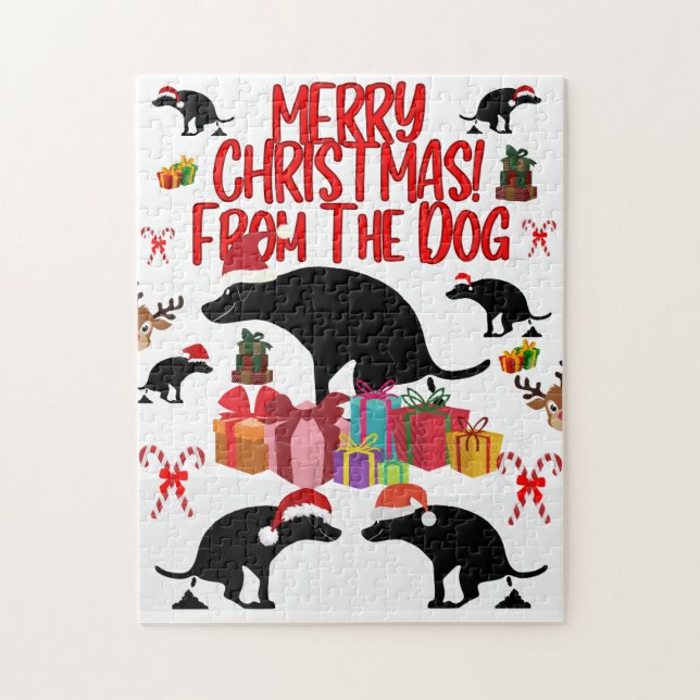 Quebra-cabeça Merry Christmas from the Pooping Dog - Funny Holid (Vertical)