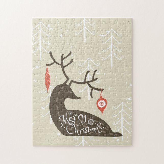 Quebra-cabeça Merry Christmas Reindeer Cozy (Vertical)