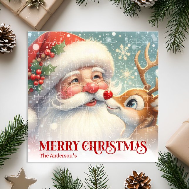 Quebra-cabeça Merry Santa Claus Rudolph Personalized Kids Gift  (Merry Santa Claus Rudolph Personalized Kids Gift Puzzle

)