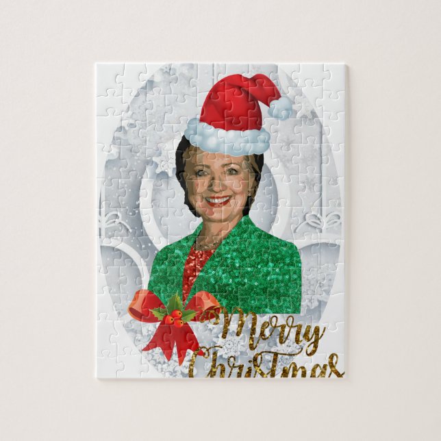 Quebra-cabeça merry xmas Hillary clinton (Vertical)