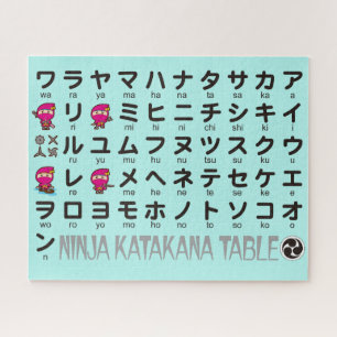 Quebra-cabeça Mesa Katakana Japonesa Ninja Girl