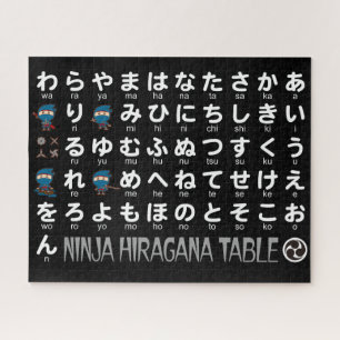 Quebra-cabeça Mesa Ninja Boy Japonês Hiragana