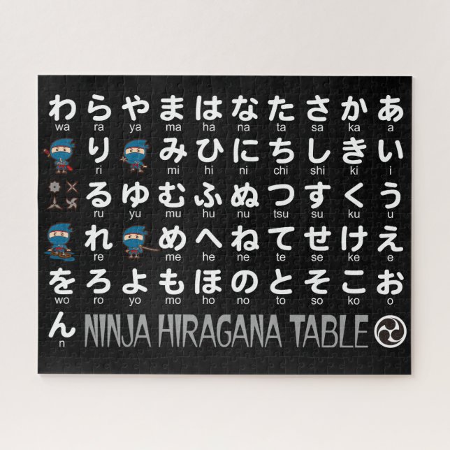 Quebra-cabeça Mesa Ninja Boy Japonês Hiragana (Horizontal)