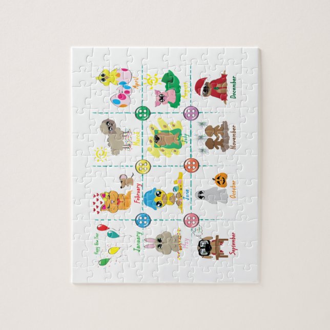 Quebra-cabeça Meses do ano (Vertical)