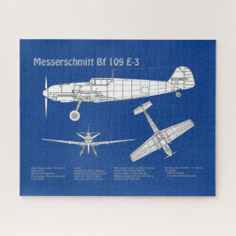 Quebra-cabeça Messerschmitt Bf 109 - Airplane Blueprint ABD