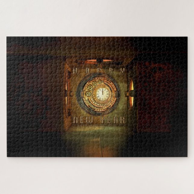 Quebra-cabeça Meta de Ano Novo com tema steampunk da SlipperyJoe (Horizontal)