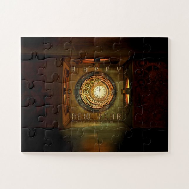Quebra-cabeça Meta de Ano Novo com tema steampunk da SlipperyJoe (Horizontal)
