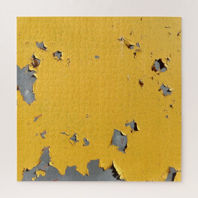 Quebra-cabeça Metal amarelo rachado: textura suja. (Vertical)