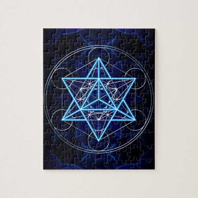 Quebra-cabeça Metatrons cubo - Merkaba estrela Tetraeder - (Vertical)