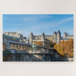 Quebra-cabeça Metro aéreo sobre Pont de Bir-Hakeim - Paris, Fran