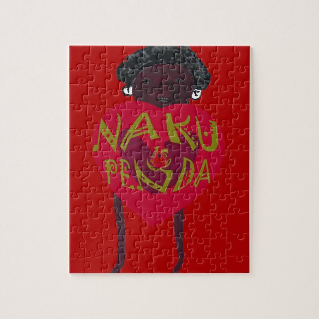 Quebra-cabeça Meu Namorados te ama Nakupenda Kenya Swahili Art. (Vertical)