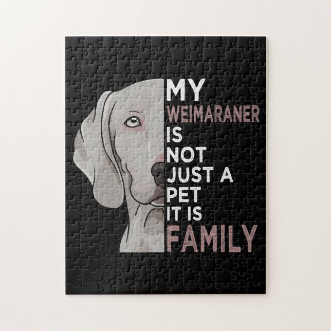 Quebra-cabeça Meu Weimaraner é da família (Vertical)