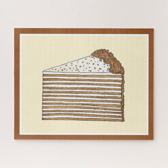 Quebra-cabeça Mevik Honey Cake Slice (Bolo de Mel), deserto Russ (Horizontal)