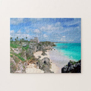 Quebra-cabeça México, Iucatão, península, ruínas de Tulum, m