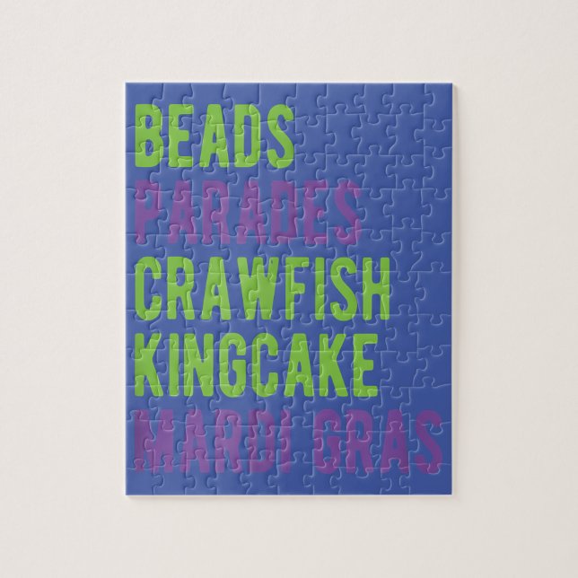 Quebra-cabeça Miçangas Paradas Crawfish Kingcake Mardi Gras (Vertical)