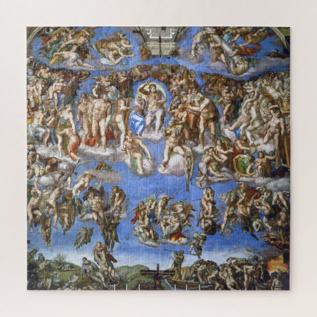 Quebra-cabeça Michelangelo O Juízo Final Impressão de Arte Fina (Vertical)