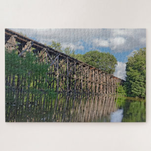 Quebra-cabeça Michigan Train Trestle Sobre o Rio
