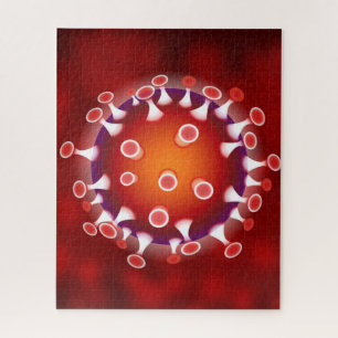Quebra-cabeça Microscópico Covid Virus Science Modern Custom