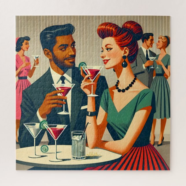 Quebra-cabeça Mid Century Cocktail Party Couples - First Date (Vertical)