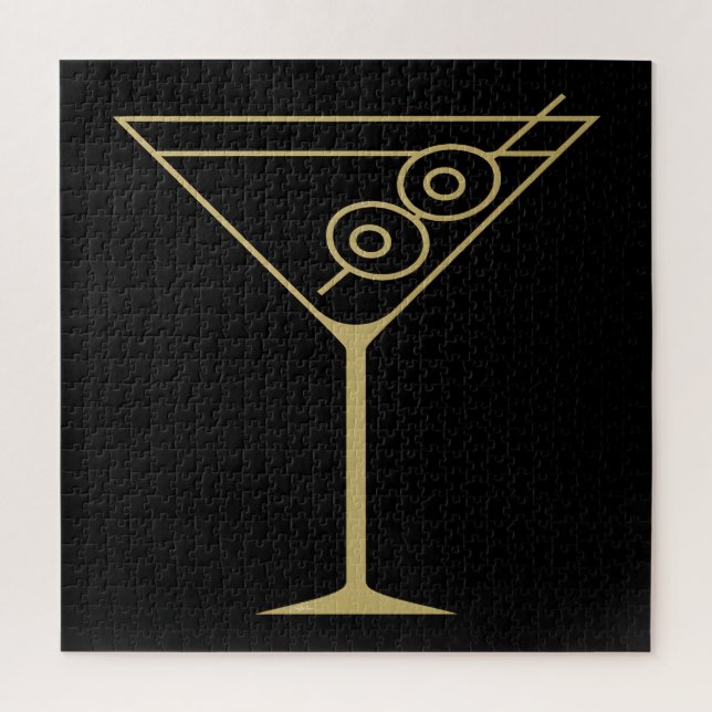 Quebra-cabeça Mid Century Modern Gold 2 Azeitona Martini (Vertical)