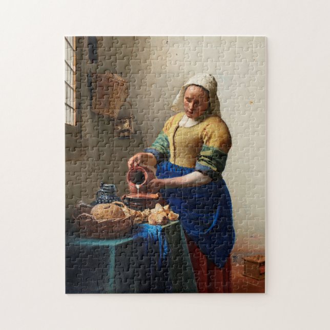 Quebra-cabeça Milkmaid / Kitchen Maid - Johannes Vermeer (Vertical)