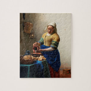 Quebra-cabeça Milkmaid Kitchen Maid por Johannes Vermeer