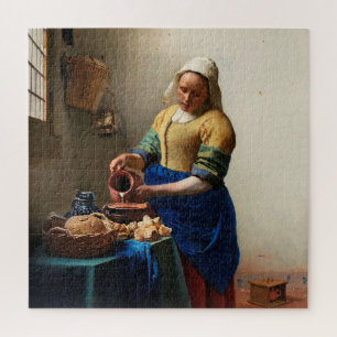 Quebra-cabeça Milkmaid Kitchen Maid por Johannes Vermeer