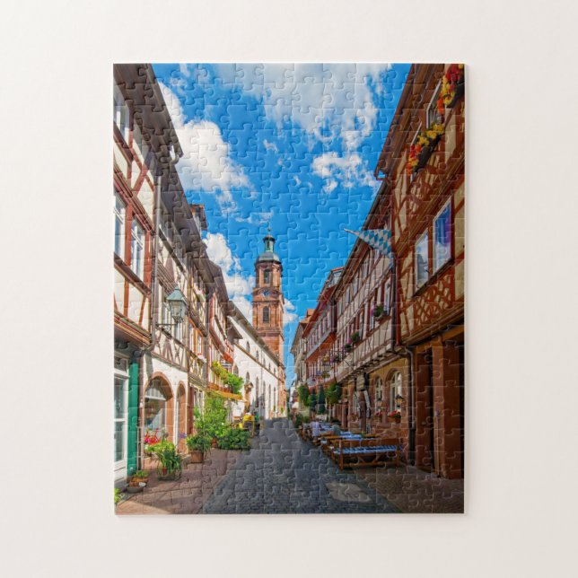 Quebra-cabeça Miltenberg Odenwald Baviera Alemanha. (Vertical)
